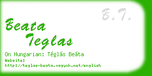 beata teglas business card